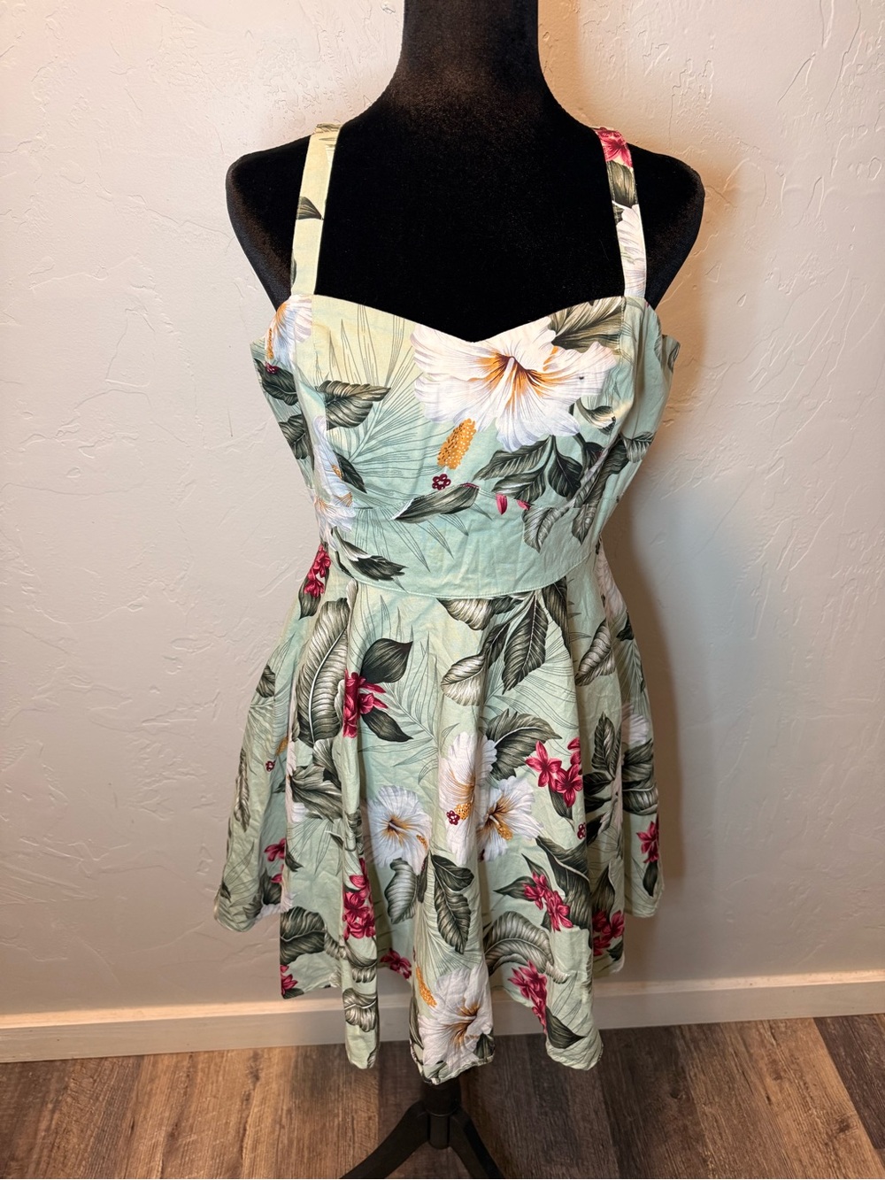 Hell Bunny Mint Floral Fit & Flare Mini Dress